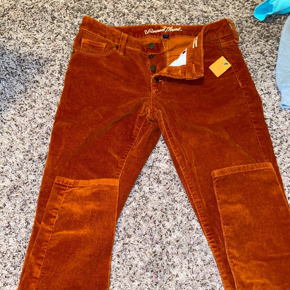 Thrifted Burnt orange Corduroy skinny jean